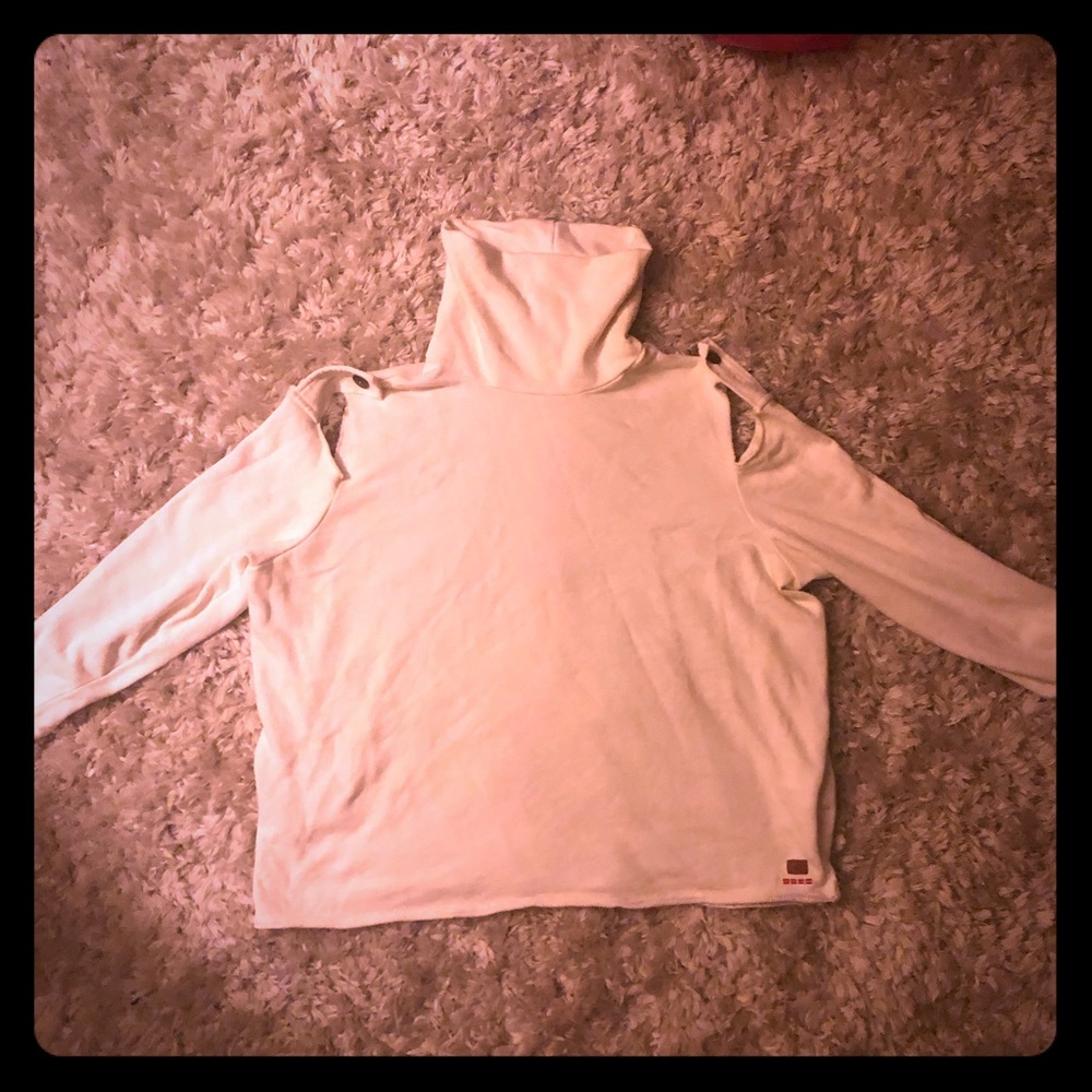 Peace love world cold shoulder sweatshirt